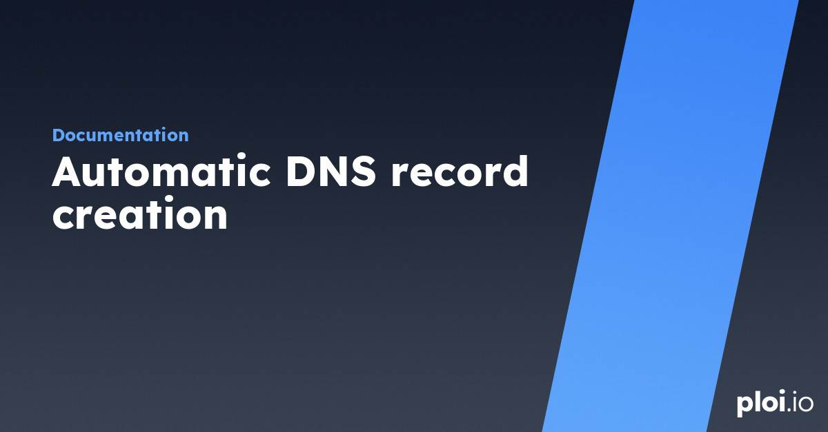 Automatic DNS record creation - Server Management Tool