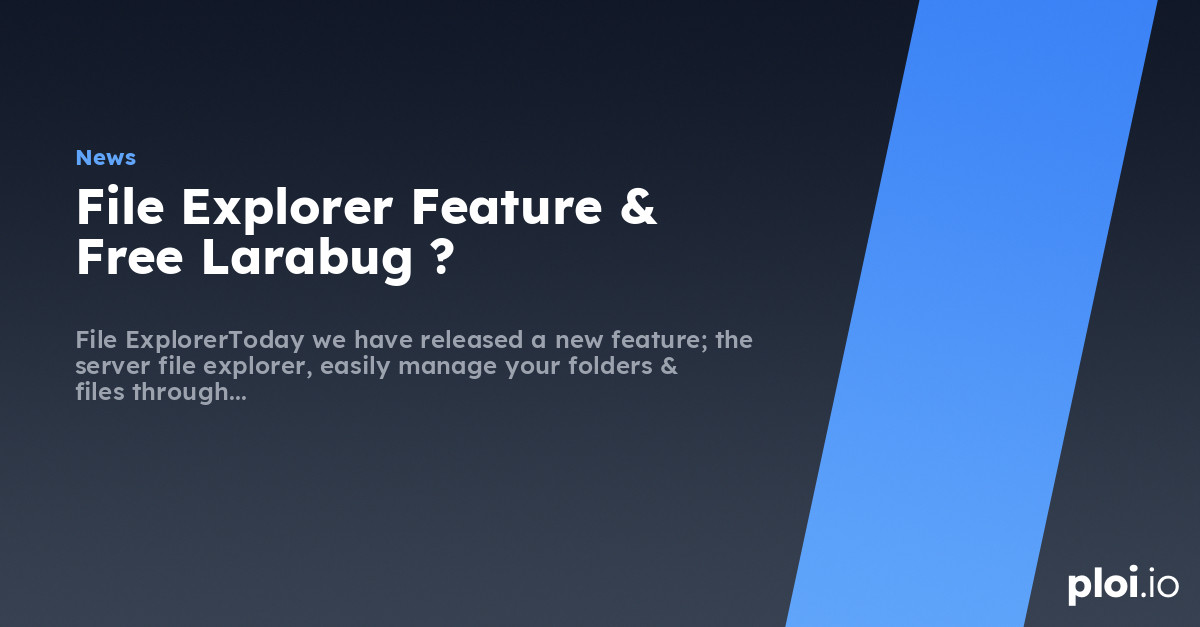 File Explorer Feature & Free Larabug ? Server Management Tool