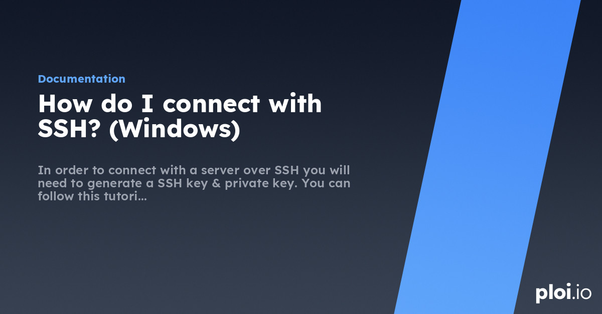 How do I connect with SSH? (Windows) - Server Management Tool