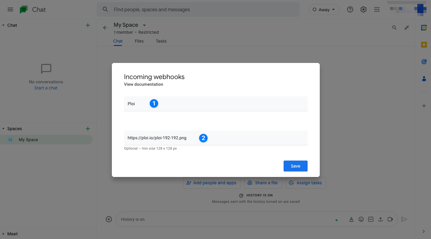 not able to create a webhook in google chat - Google Chat Community